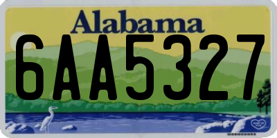 AL license plate 6AA5327