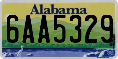 AL license plate 6AA5329