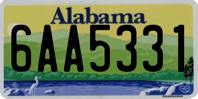 AL license plate 6AA5331