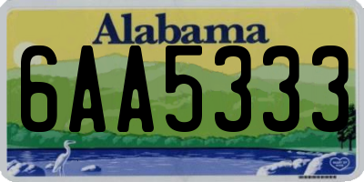 AL license plate 6AA5333
