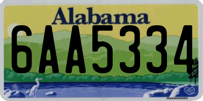 AL license plate 6AA5334