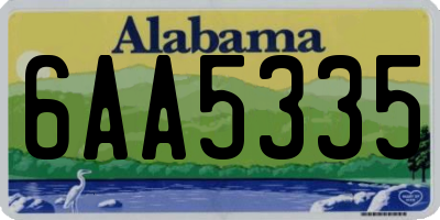 AL license plate 6AA5335