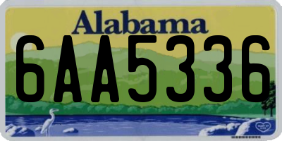AL license plate 6AA5336