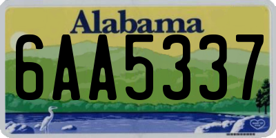 AL license plate 6AA5337