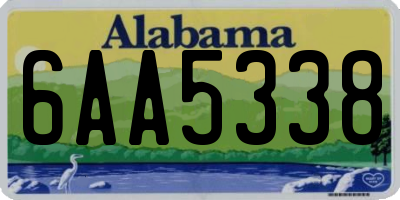 AL license plate 6AA5338