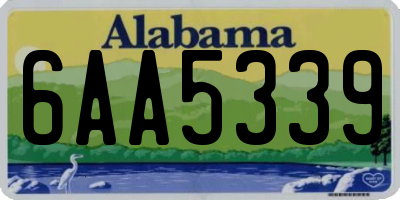 AL license plate 6AA5339
