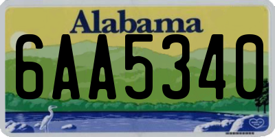 AL license plate 6AA5340