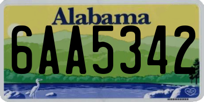 AL license plate 6AA5342