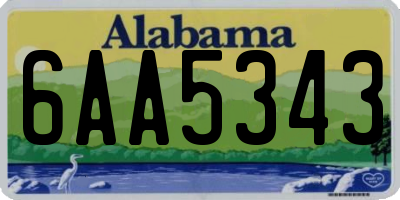 AL license plate 6AA5343