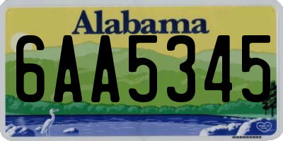 AL license plate 6AA5345