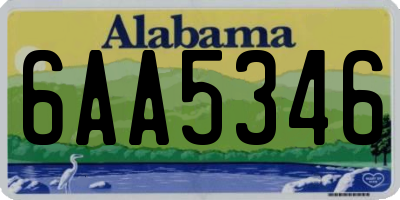 AL license plate 6AA5346