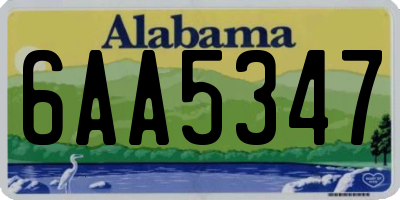 AL license plate 6AA5347