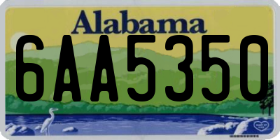 AL license plate 6AA5350