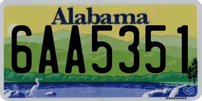 AL license plate 6AA5351