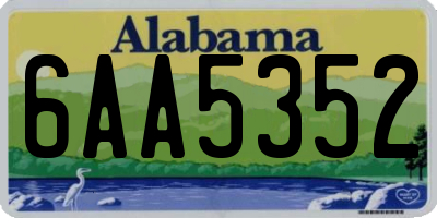 AL license plate 6AA5352