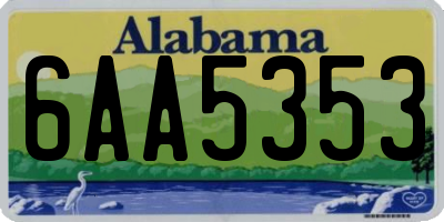 AL license plate 6AA5353