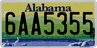 AL license plate 6AA5355