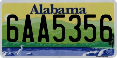 AL license plate 6AA5356