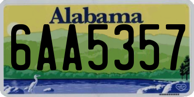 AL license plate 6AA5357