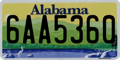 AL license plate 6AA5360
