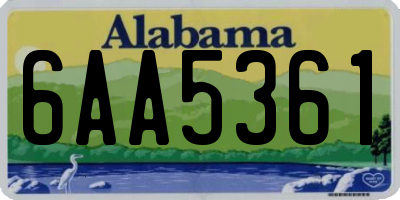 AL license plate 6AA5361