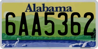 AL license plate 6AA5362