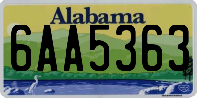 AL license plate 6AA5363