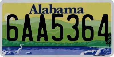 AL license plate 6AA5364