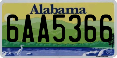 AL license plate 6AA5366