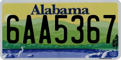 AL license plate 6AA5367