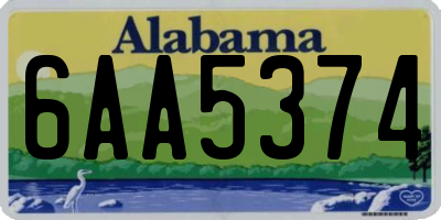 AL license plate 6AA5374