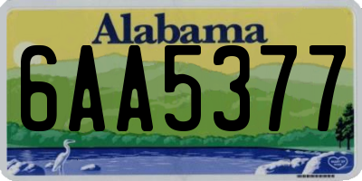 AL license plate 6AA5377