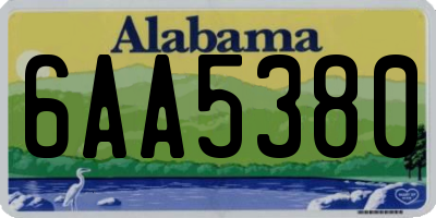 AL license plate 6AA5380