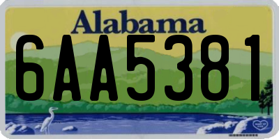 AL license plate 6AA5381