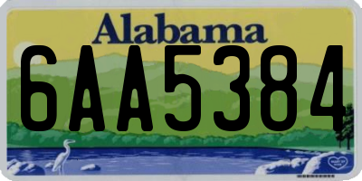 AL license plate 6AA5384