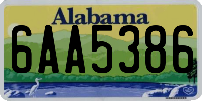 AL license plate 6AA5386