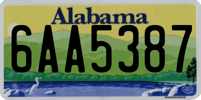 AL license plate 6AA5387