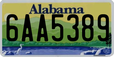AL license plate 6AA5389