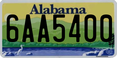 AL license plate 6AA5400