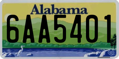 AL license plate 6AA5401