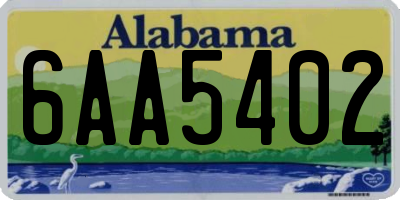 AL license plate 6AA5402