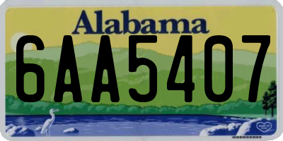 AL license plate 6AA5407