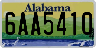 AL license plate 6AA5410