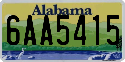 AL license plate 6AA5415