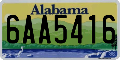 AL license plate 6AA5416