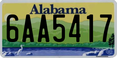AL license plate 6AA5417