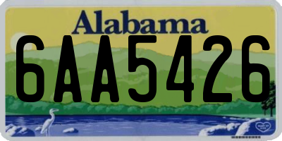 AL license plate 6AA5426