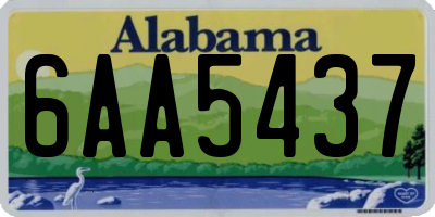 AL license plate 6AA5437