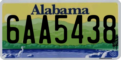 AL license plate 6AA5438