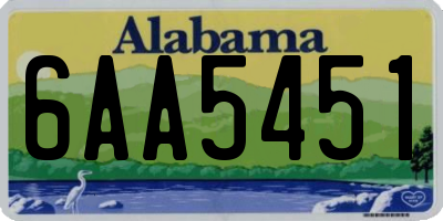 AL license plate 6AA5451